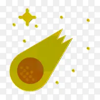 彗星图标 太空图标 黄色