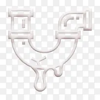 水管工图标 漏水图标 管道