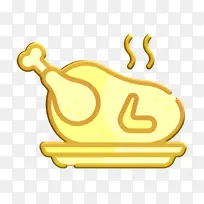 鸡肉图标 美食图标 黄金