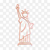 自由女神像图标 美国图标 城市图标
