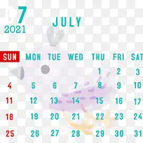 七月日历 徽标 图表