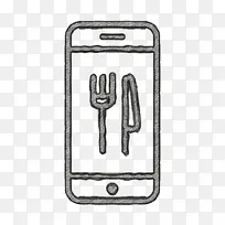餐厅元素图标 智能手机图标 软件