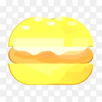 汉堡包图标 黄色 米黄色