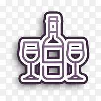 餐厅图标 葡萄酒图标 徽标