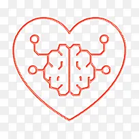 大脑概念图标 大脑图标 心脏图标