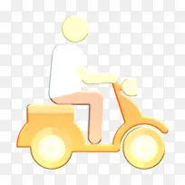 摩托车图标 城市象形图图标 黄色