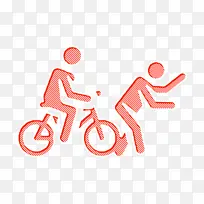 事故图标 自行车图标 保险人类象形图图标