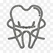 牙医 牙齿图标 牙线图标