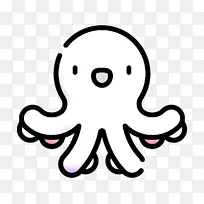 海洋生物图标 章鱼 卡通