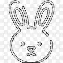 兔子图标 宠物店图标 线条艺术