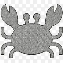 螃蟹图标 卡通 黑白