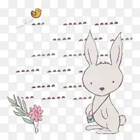 卡通兔子 可爱的兔子 水彩