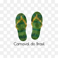 巴西狂欢节 绿色 鞋