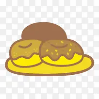 甜点蛋糕帽子黄色