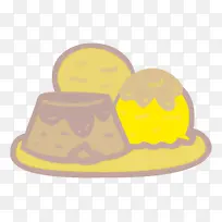 甜点蛋糕帽子黄色