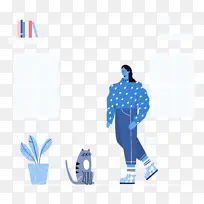 待在家里 女人 标志