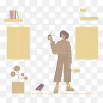 呆在家里 女人 绘画