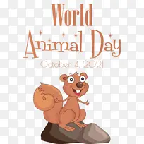 世界动物日 动物日 卡通