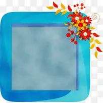 花相框 相框 水彩画