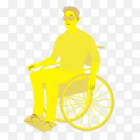 坐 轮椅 水彩画