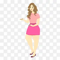 站立 女孩 水彩画