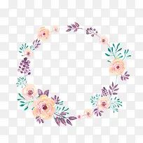 粉红花朵编织花环