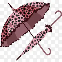 卡通豹纹少女雨伞