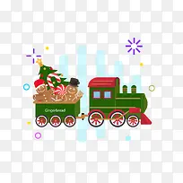 圣诞礼物小火车设计素材