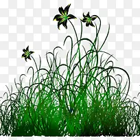 春天-草坪植物花卉背景透明png图片