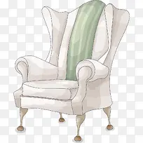 卡通手绘水彩家具装饰设计椅子