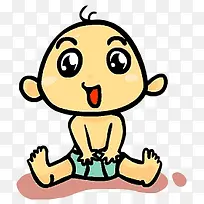 卡通坐着的微笑宝宝