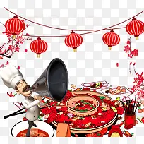 简洁中国风火锅美食