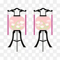 元宵节粉色花灯png