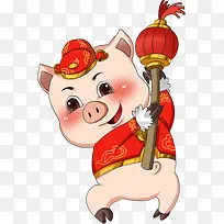 喜庆小猪插画