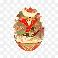 中国传统节日年画冬至