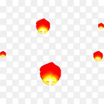节日放飞红色孔明灯