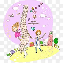 手绘医生骨骼研究
