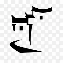logo设计房子徽派建筑