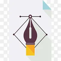 蘸水笔金融商务办公图形