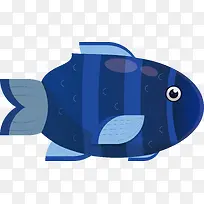 可爱卡通蓝色观赏鱼矢量素材