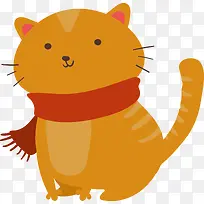 冬天橘色卡通猫咪