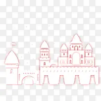 粉白色卡通城堡模型