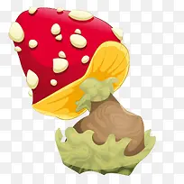 卡通红色的小蘑菇