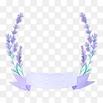 紫色手绘薰衣草标题栏