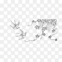 燕子可爱葡萄简笔画