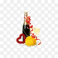 时尚卡通酒瓶广告设计装饰