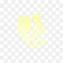 剪纸贴纸浅黄色金鸡免抠