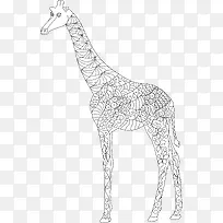 黑白长颈鹿模型