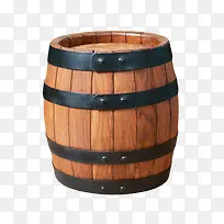 深棕色容器铆钉固定的酒桶空木桶