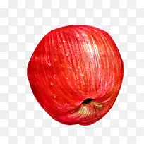 水彩手绘红色的苹果